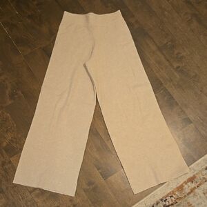 Beige Wide-Leg Pants
